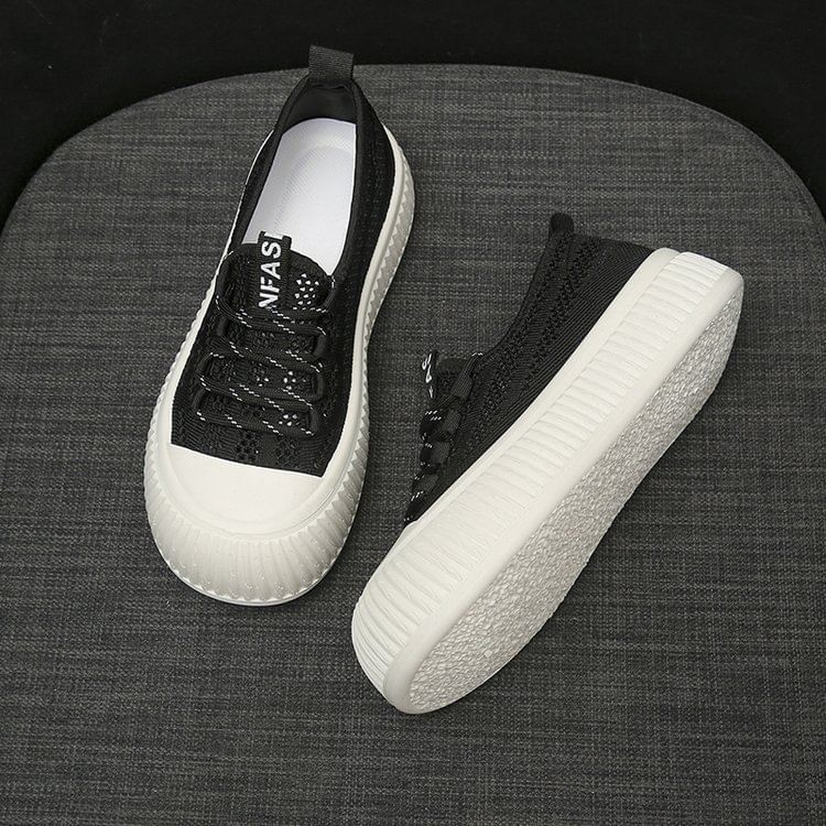 Mesh Panel Platform Sneakers SpreePicky