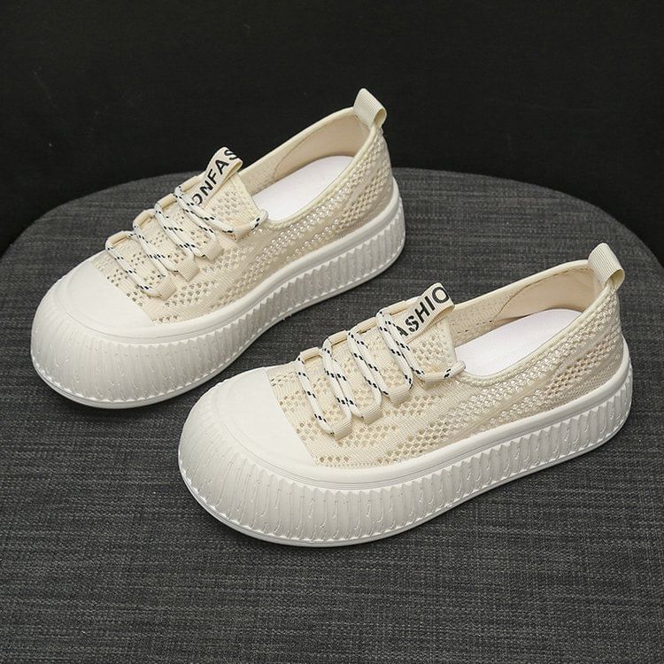 Mesh Panel Platform Sneakers SpreePicky