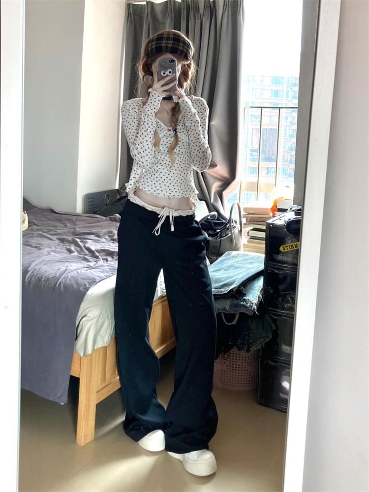 Low Waist Wide Leg Pants SpreePicky