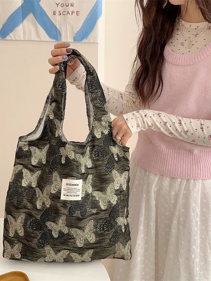 Butterfly Print Tote Bag / Shopping Bag / Pouch SpreePicky