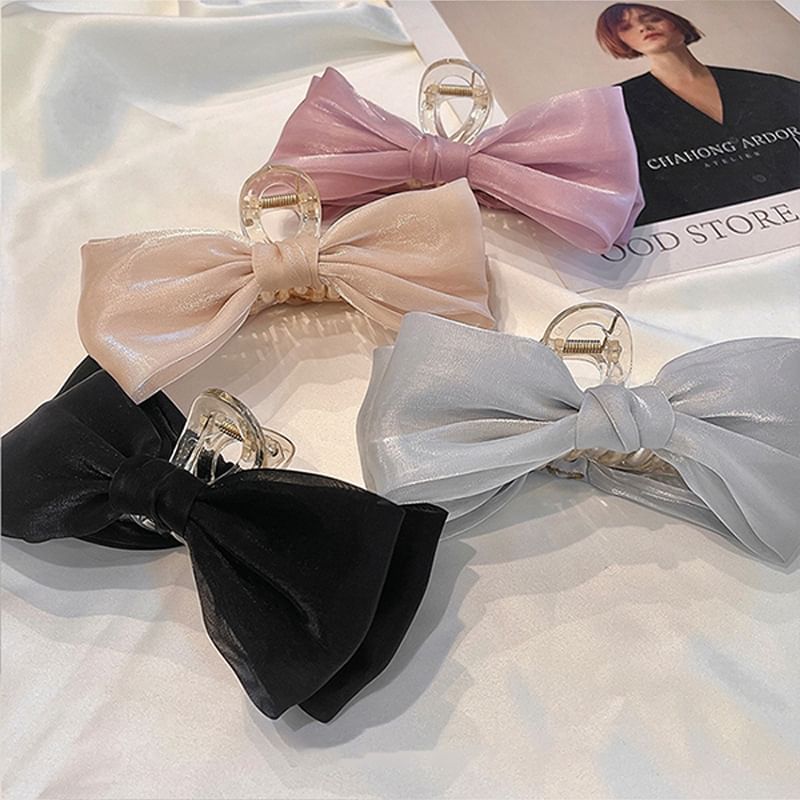 Fabric Bow Hair Claw SpreePicky