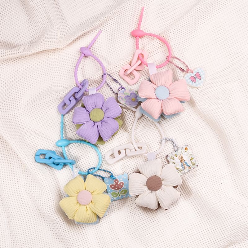 Floral Fabric Bag Charm Keyring (Various Designs) SpreePicky