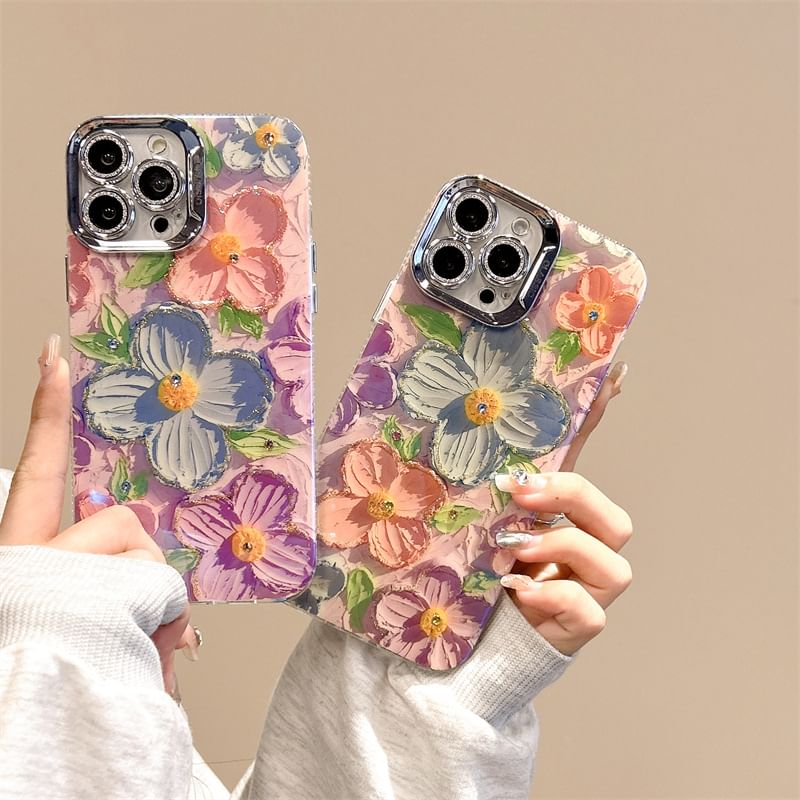 Floral Phone Case - iPhone 15 Pro Max / 15 Pro / 15 / 14 Pro Max / 14 Pro / 14 / 13 Pro Max / 13 Pro / 13 / 12 Pro Max / 12 Pro / 12 / 11 SpreePicky