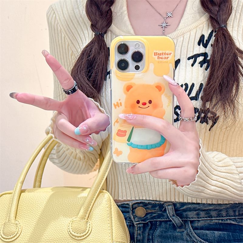 Bear Phone Case - iPhone 15 Pro Max / 15 Pro / 15 / 14 Pro Max / 14 Pro / 14 / 13 Pro Max / 13 Pro / 13 / 12 Pro Max / 12 Pro / 12 / 11 SpreePicky