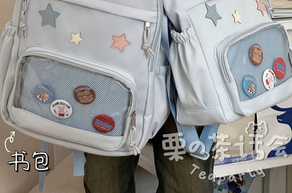 Star Applique PVC Panel Backpack / Tote Bag / Bag Charm / Coin Purse / Set SpreePicky