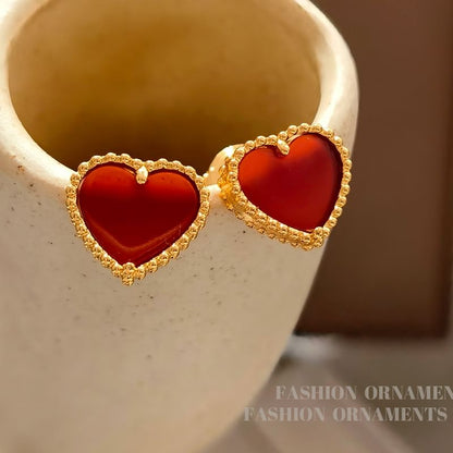 Heart Resin Alloy Stud Earring SpreePicky