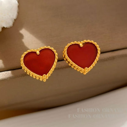 Heart Resin Alloy Stud Earring SpreePicky