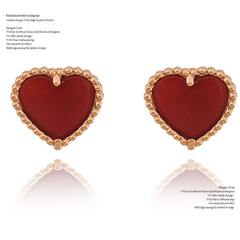 Heart Resin Alloy Stud Earring SpreePicky