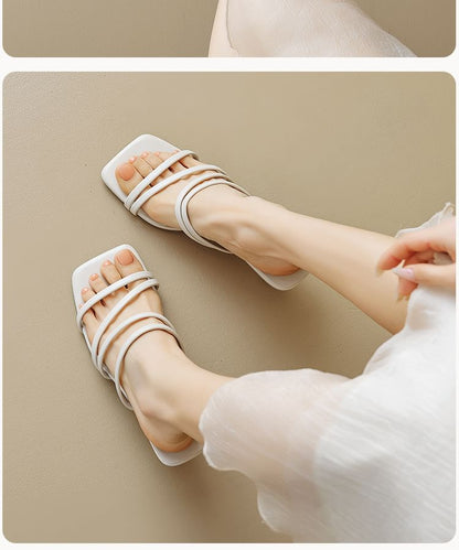 Strappy Kitten Heel Slide Sandals SpreePicky