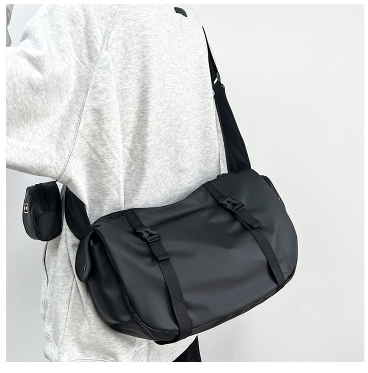 Faux Leather Messenger Bag mySite