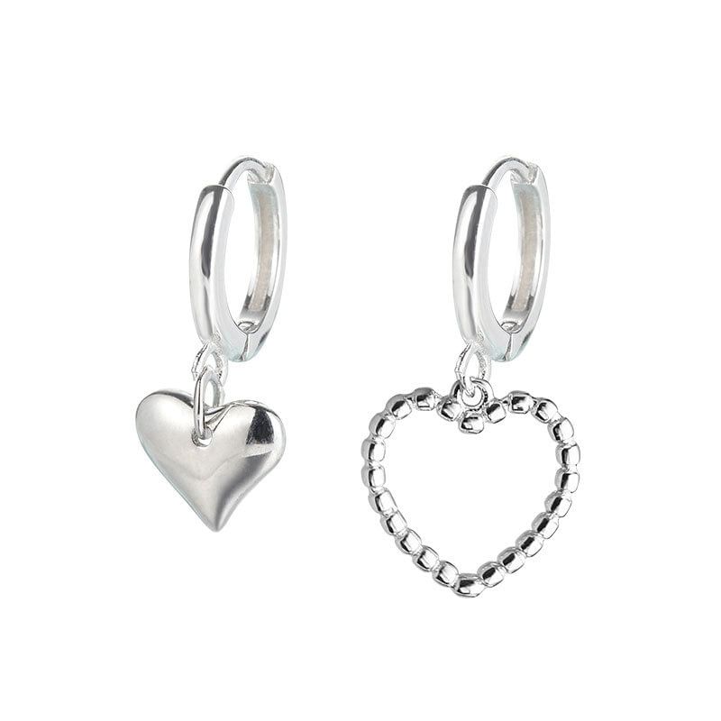 Heart Asymmetrical Alloy Drop Earring mySite