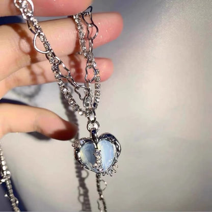 Heart Rhinestone Pendant Alloy Necklace (Various Designs) mySite