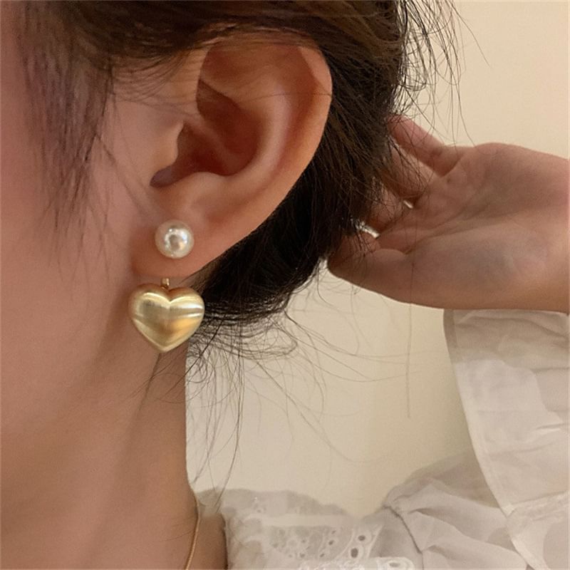 Heart Faux Pearl Alloy Ear Jacket mySite