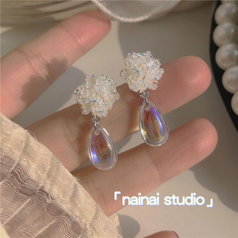 Floral Faux Crystal Alloy Drop Earring mySite