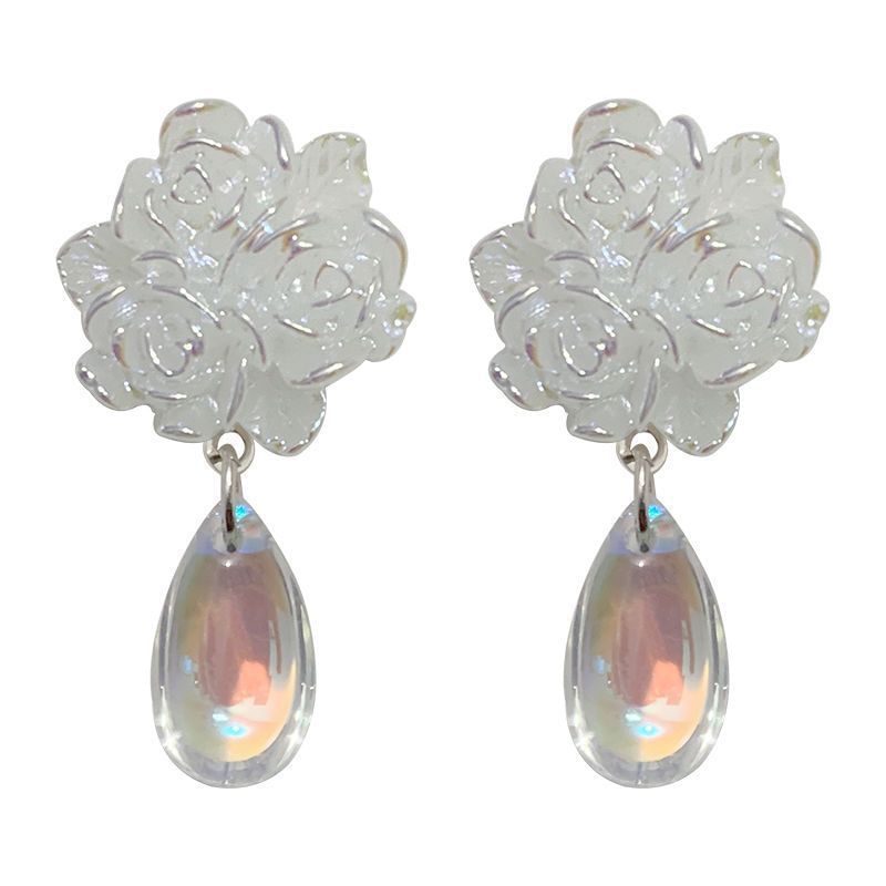 Floral Faux Crystal Alloy Drop Earring mySite