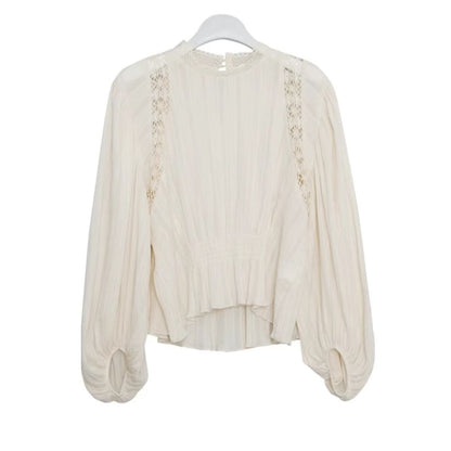 Plain Lace Trim Blouse mySite