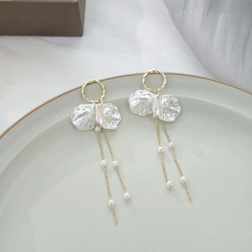 Faux Pearl Shell Drop Earring / Clip On Earring SpreePicky