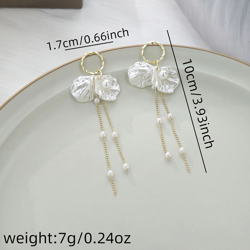 Faux Pearl Shell Drop Earring / Clip On Earring SpreePicky