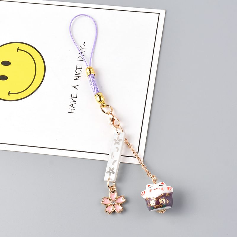 Lucky Cat Sakura Phone Charm SpreePicky