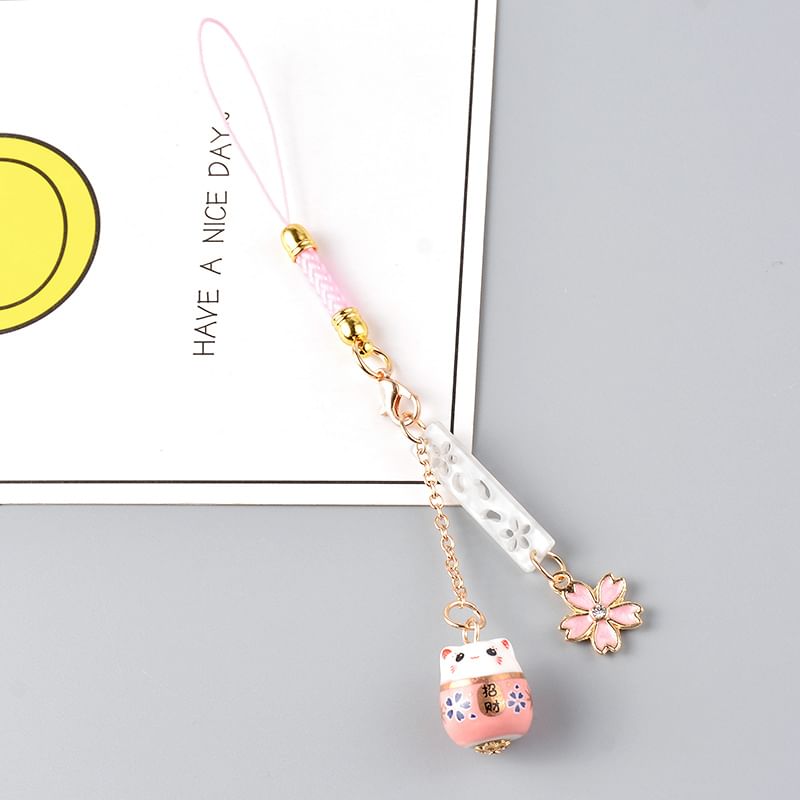 Lucky Cat Sakura Phone Charm SpreePicky