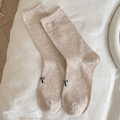 Bow Print Ribbed Socks Set SpreePicky