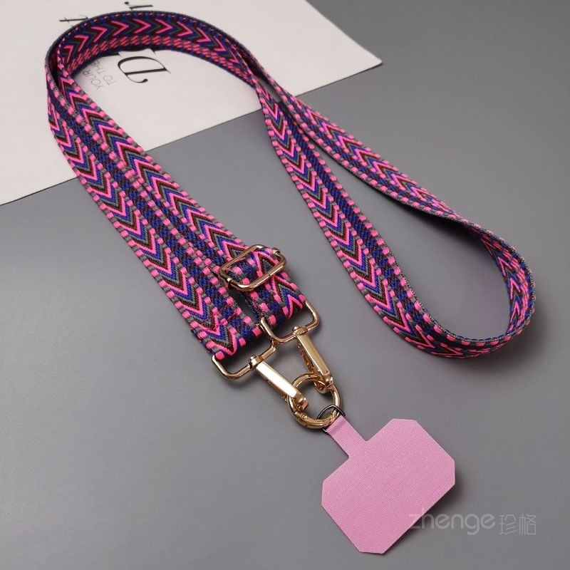 Patterned Fabric Phone Lanyard with Lanyard Pad SpreePicky