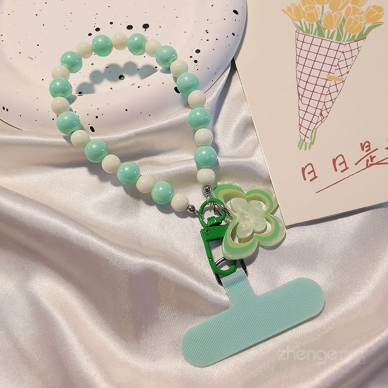 Butterfly Bead Phone Strap with Lanyard Pad SpreePicky