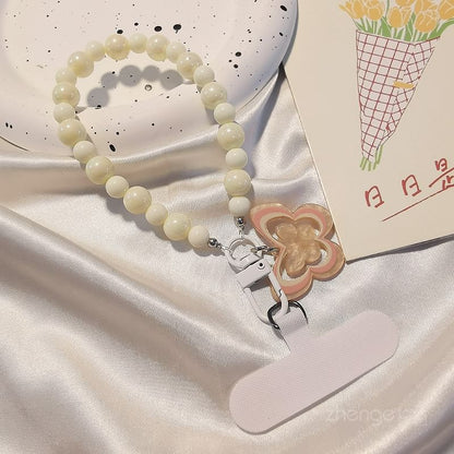 Butterfly Bead Phone Strap with Lanyard Pad SpreePicky