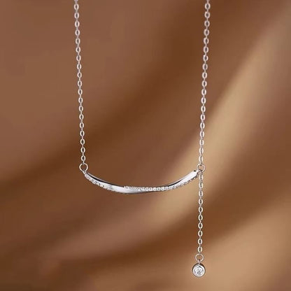 Rhinestone Twist Bar Necklace SpreePicky