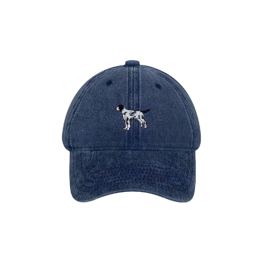 Dog Embroidered Washed Baseball Cap SpreePicky