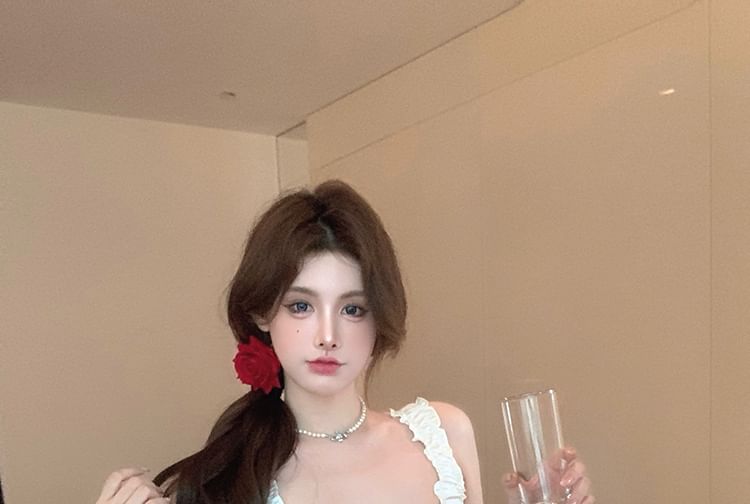 Hot / Tank Top Neck Pants Crop Square FashionChic