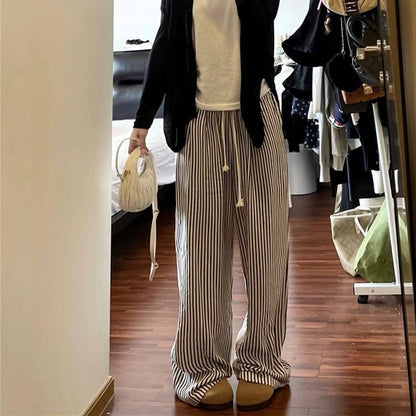 Mid Rise Striped Wide Leg Pants (Various Designs) SpreePicky