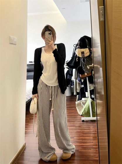 Mid Rise Striped Wide Leg Pants (Various Designs) SpreePicky