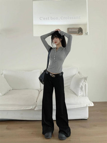 Low Rise Plain Flared Pants (Various Designs) SpreePicky