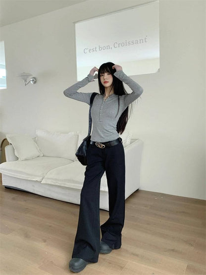 Low Rise Plain Flared Pants (Various Designs) SpreePicky