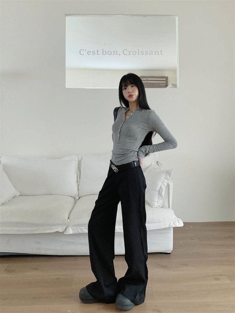 Low Rise Plain Flared Pants (Various Designs) SpreePicky