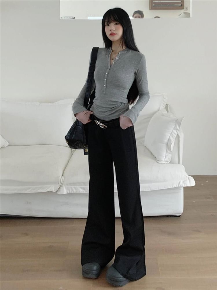 Low Rise Plain Flared Pants (Various Designs) SpreePicky