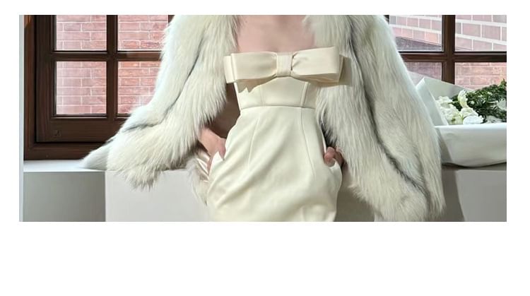 Strapless gown Wedding Bow Mermaid Plain FashionChic