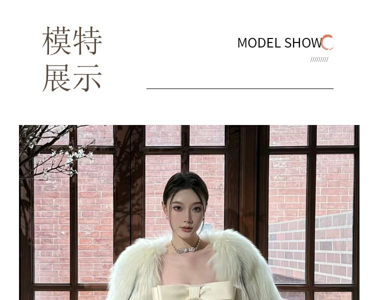 Strapless gown Wedding Bow Mermaid Plain FashionChic