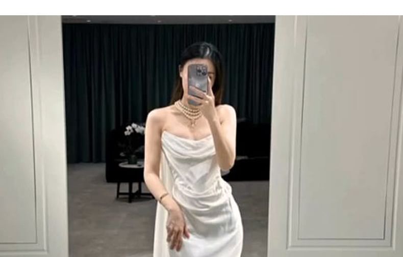 Strapless Gown Plain Mermaid Wedding FashionChic