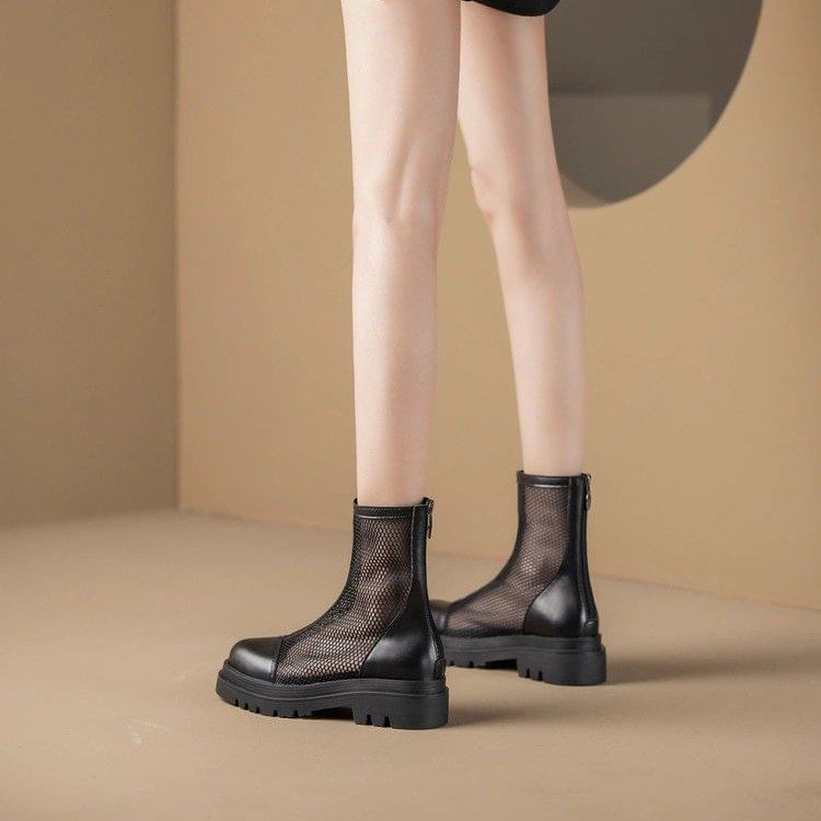 Platform Panel Mesh Short Boots mySite