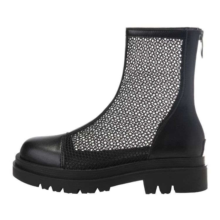 Platform Panel Mesh Short Boots mySite