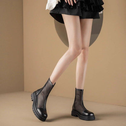 Platform Panel Mesh Short Boots mySite