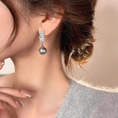 Rhinestone Faux Pearl Drop Earring SpreePicky