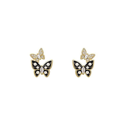 Butterfly Rhinestone Faux Pearl Ear Stud SpreePicky