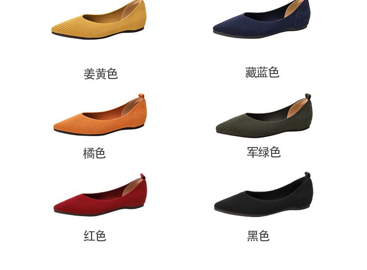 Plain Pointed Fabric Flats mySite