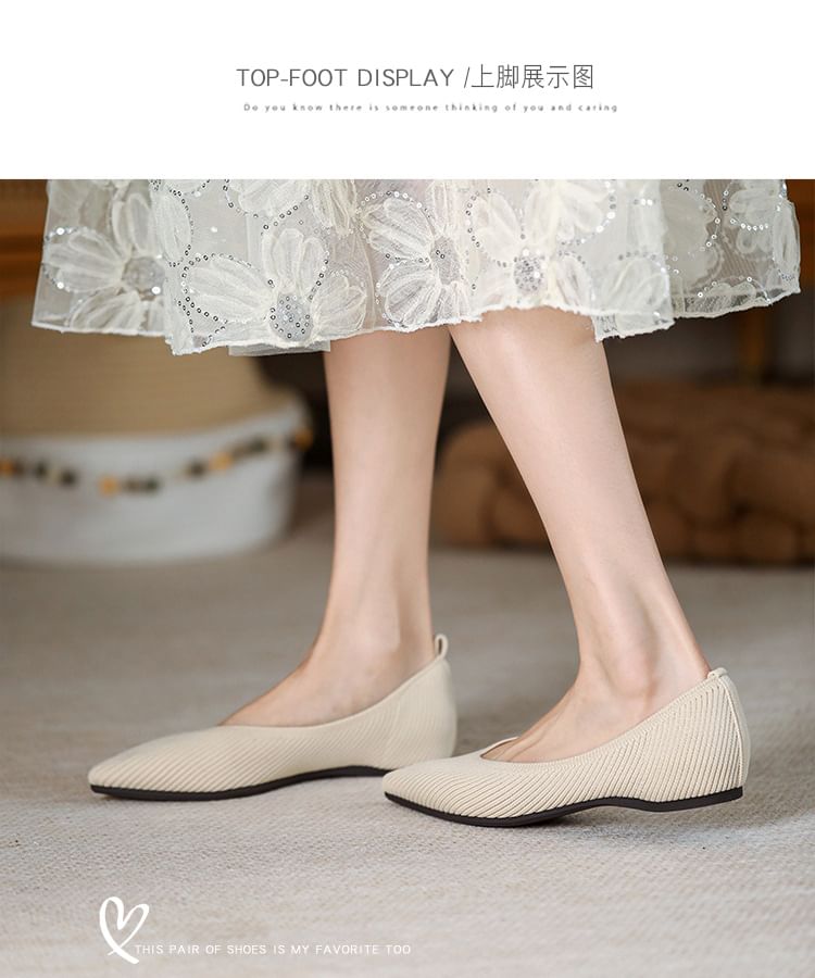 Plain Pointed Fabric Flats mySite