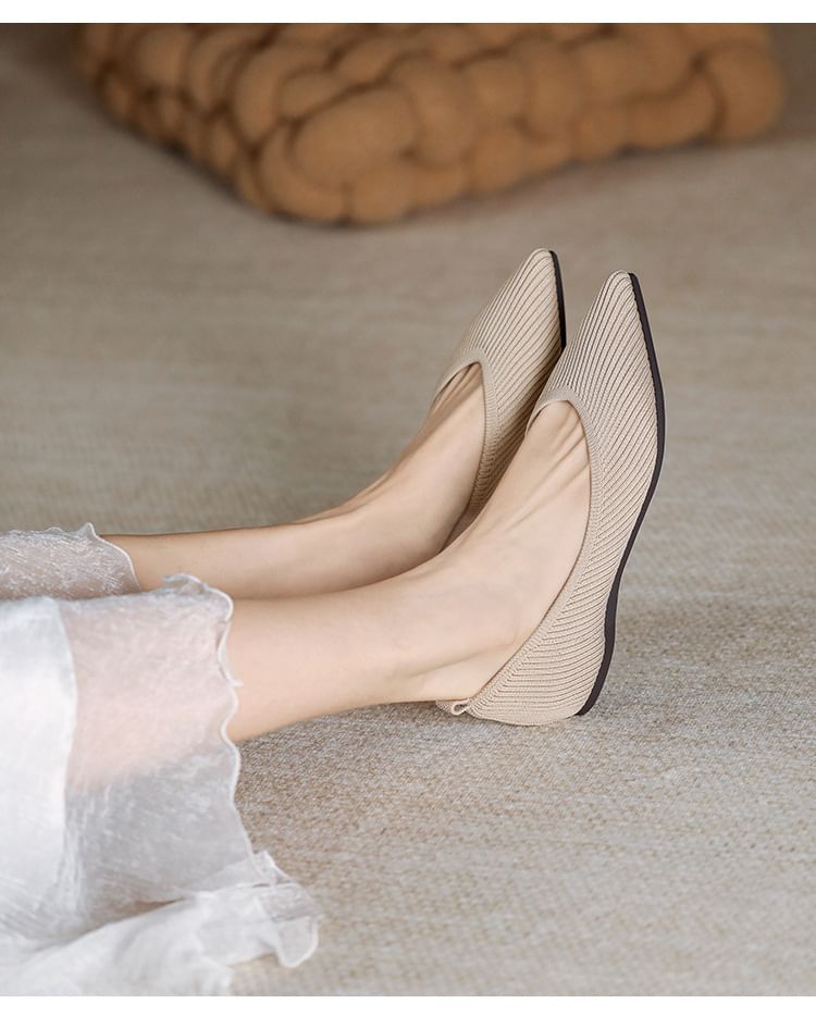 Plain Pointed Fabric Flats mySite