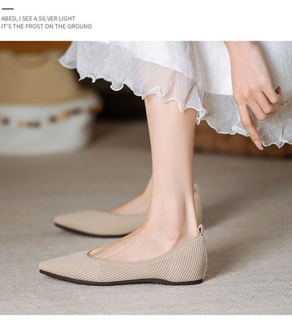 Plain Pointed Fabric Flats mySite