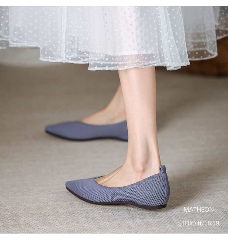 Plain Pointed Fabric Flats mySite